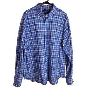 Ralph Lauren Mens Plaid Blue Classic Fit Button Down Shirt Long Sleeve XXL